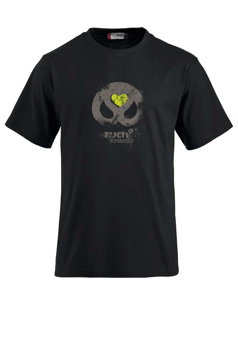 T-Shirt, Brezelmotiv "Grünes Herz" mit Logo