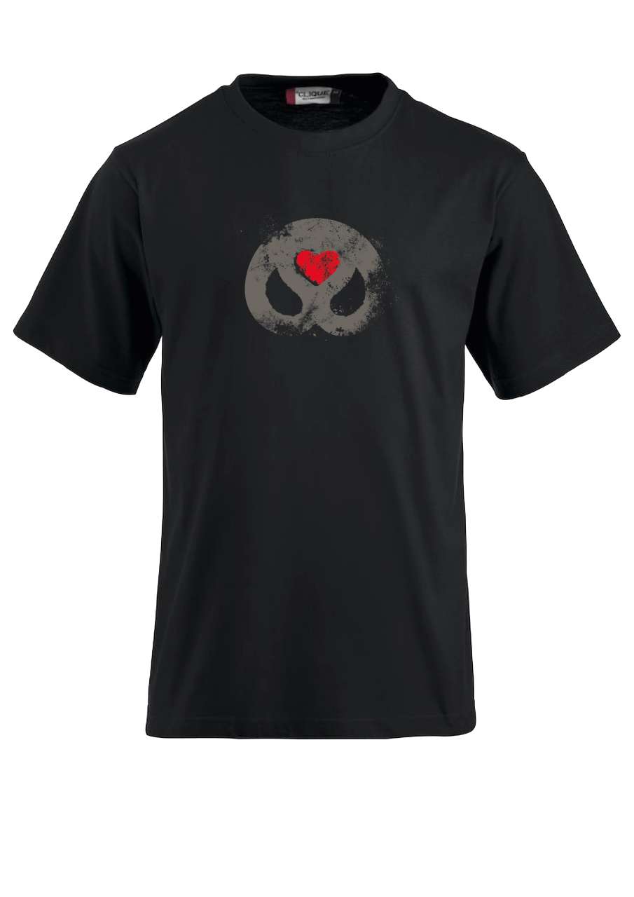 T-Shirt, Brezelmotiv "Rotes Herz"